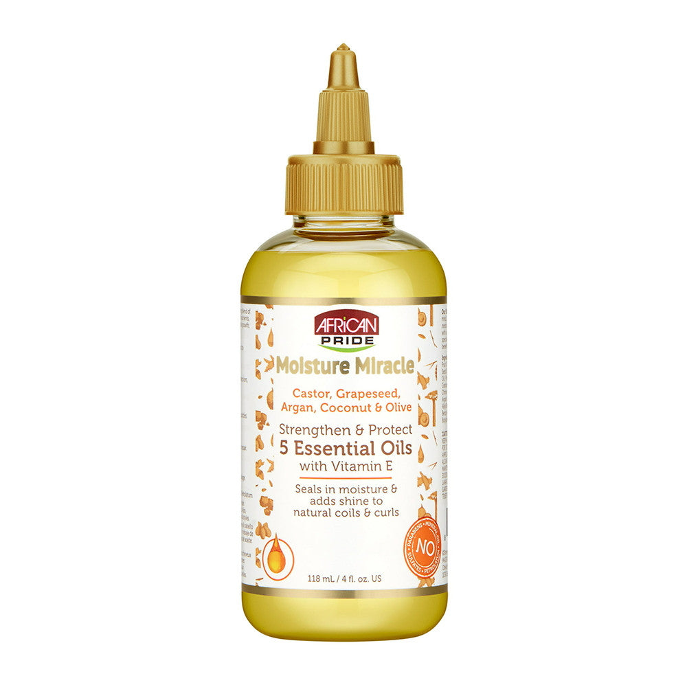 African Pride Moisture Miracle Oil Essential 5 Vitamin Oil, 4 Oz